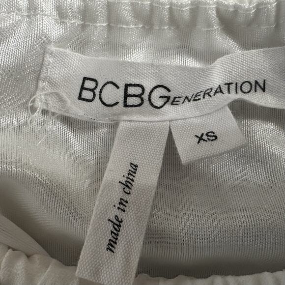 BCBGeneration Mini Dress White Chiffon Halter Neck SZ XS - Picture 3 of 5